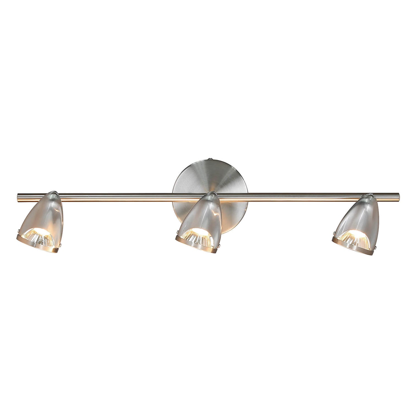 Track Light Fixture, 3 Adjustable Spotlights, Brushed Nickel, Ceiling Mount XB-TR1224-3-BN