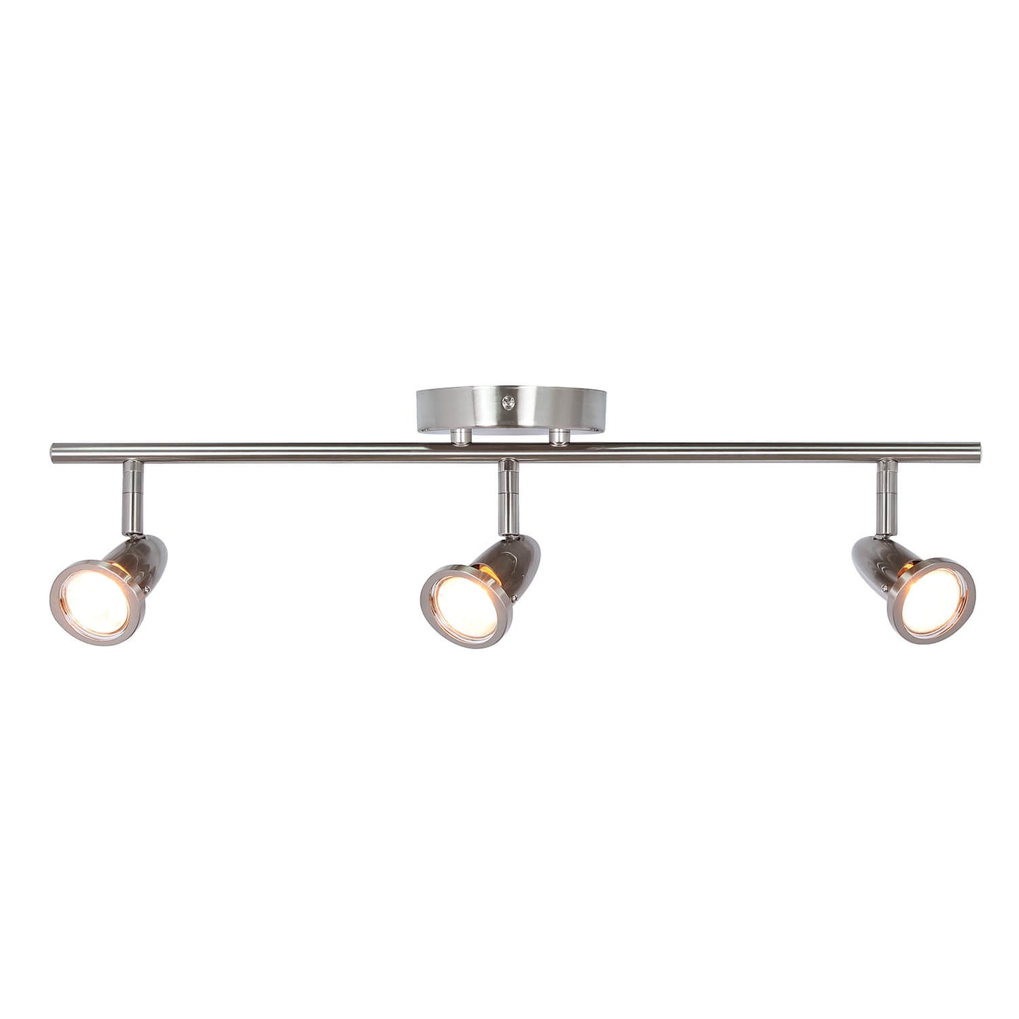 Track Light Fixture, 3 Adjustable Spotlights, Brushed Nickel, Ceiling Mount XB-TR1224-3-BN