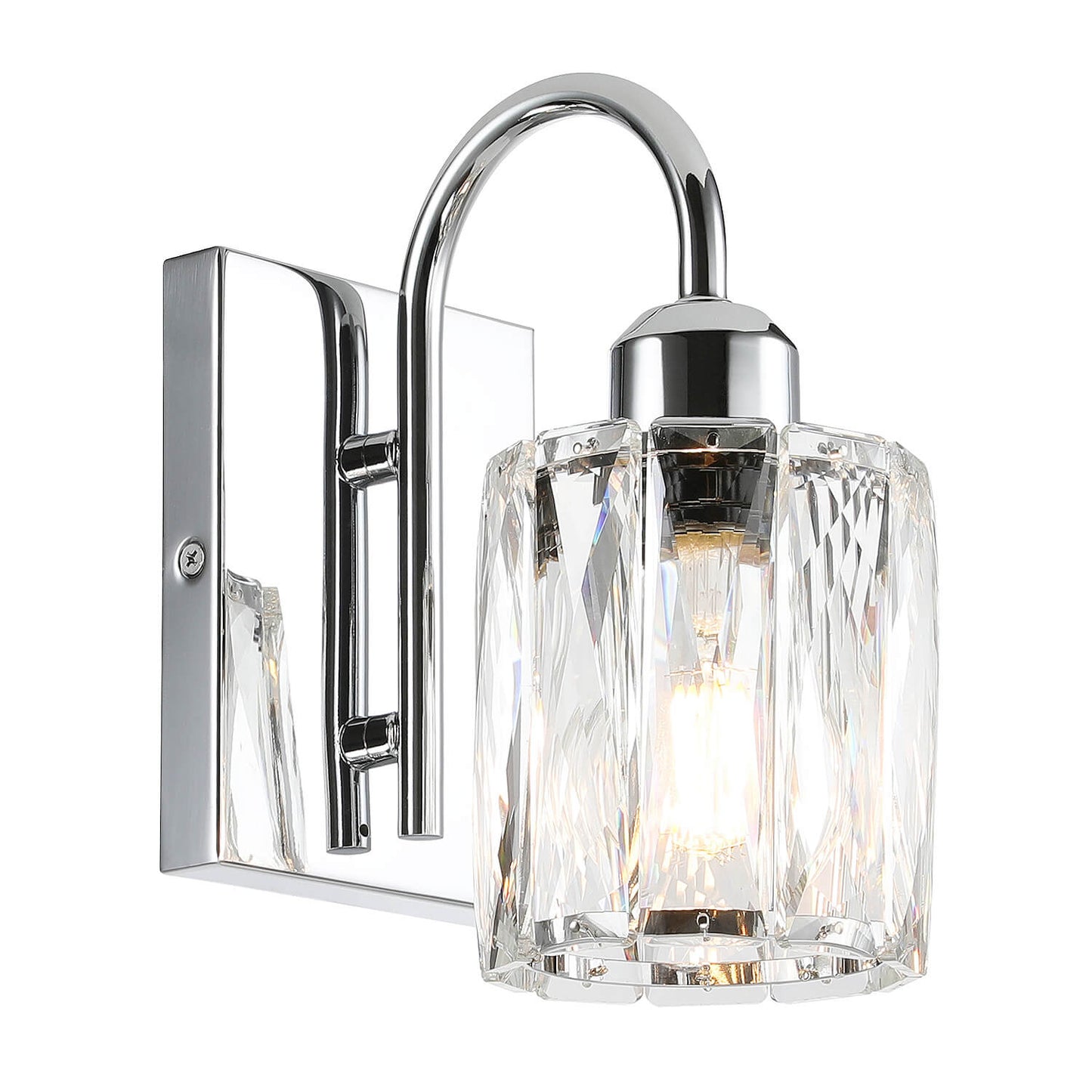Modern Chrome Wall Sconce with Crystal Shade XB-W326-1-CH