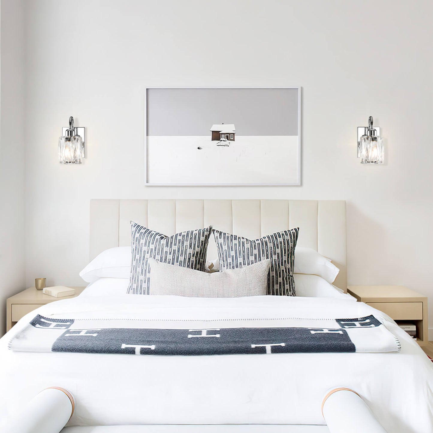 Modern Chrome Wall Sconce with Crystal Shade XB-W326-1-CH