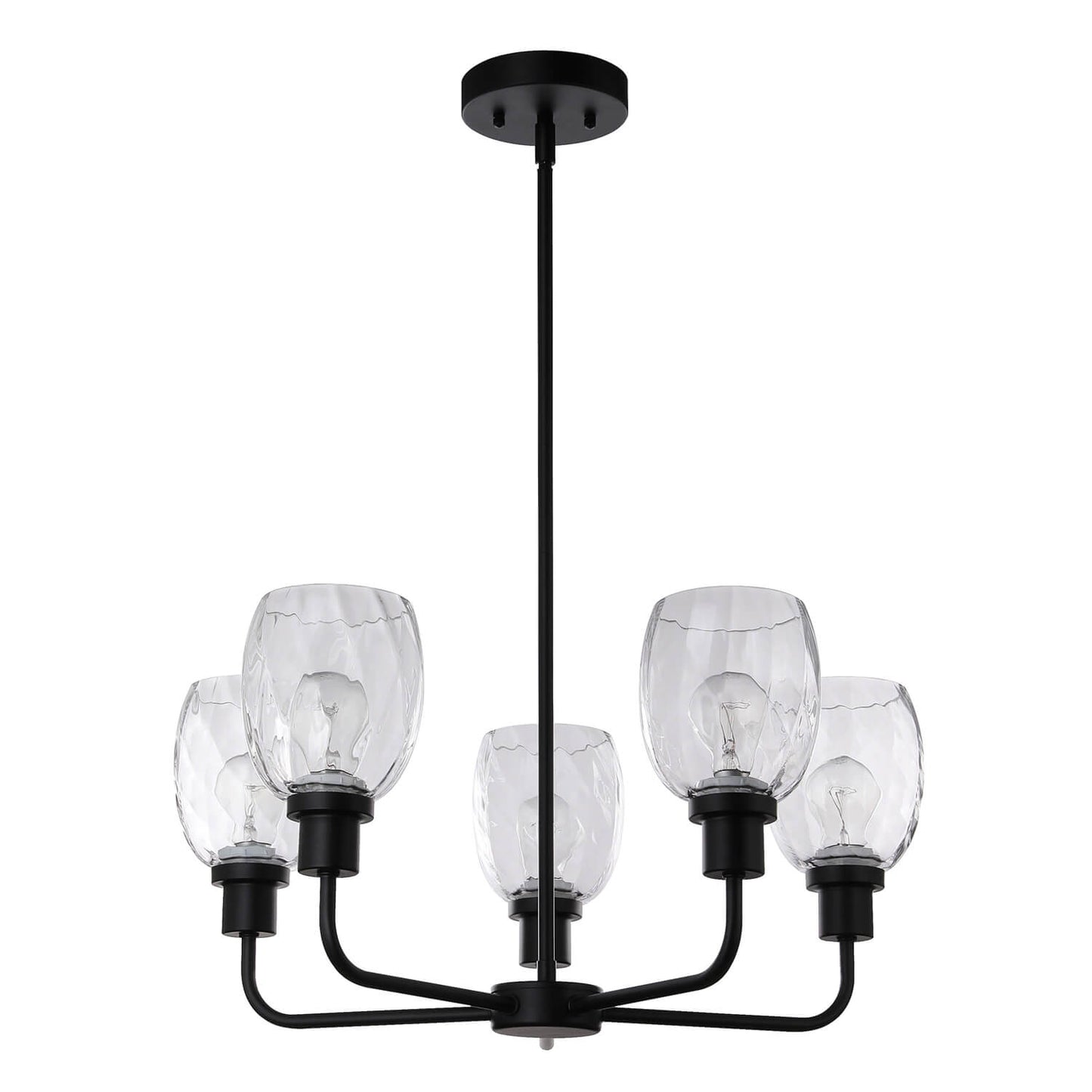 Black 5-Light Glass Chandelier XB-C1210-5-MBK