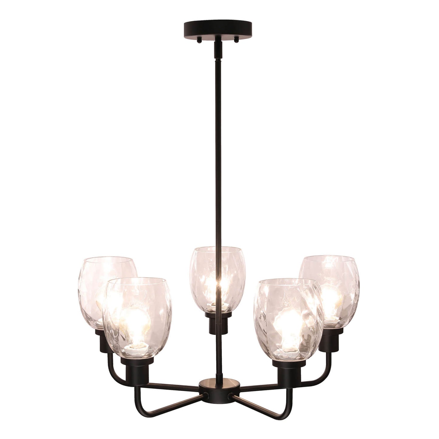Black 5-Light Glass Chandelier XB-C1210-5-MBK