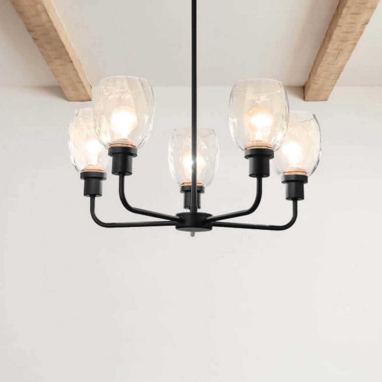 Black 5-Light Glass Chandelier XB-C1210-5-MBK