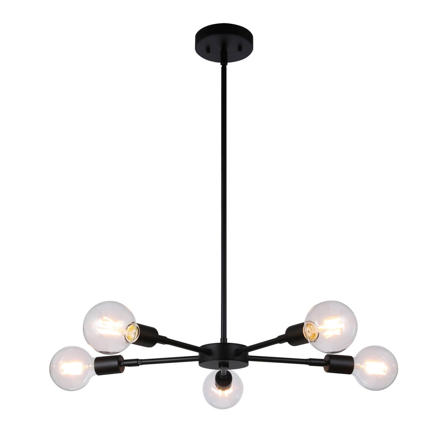 Modern 5-Light Matte Black Chandelier with LED Bulbs XB-C1211-5-MBK