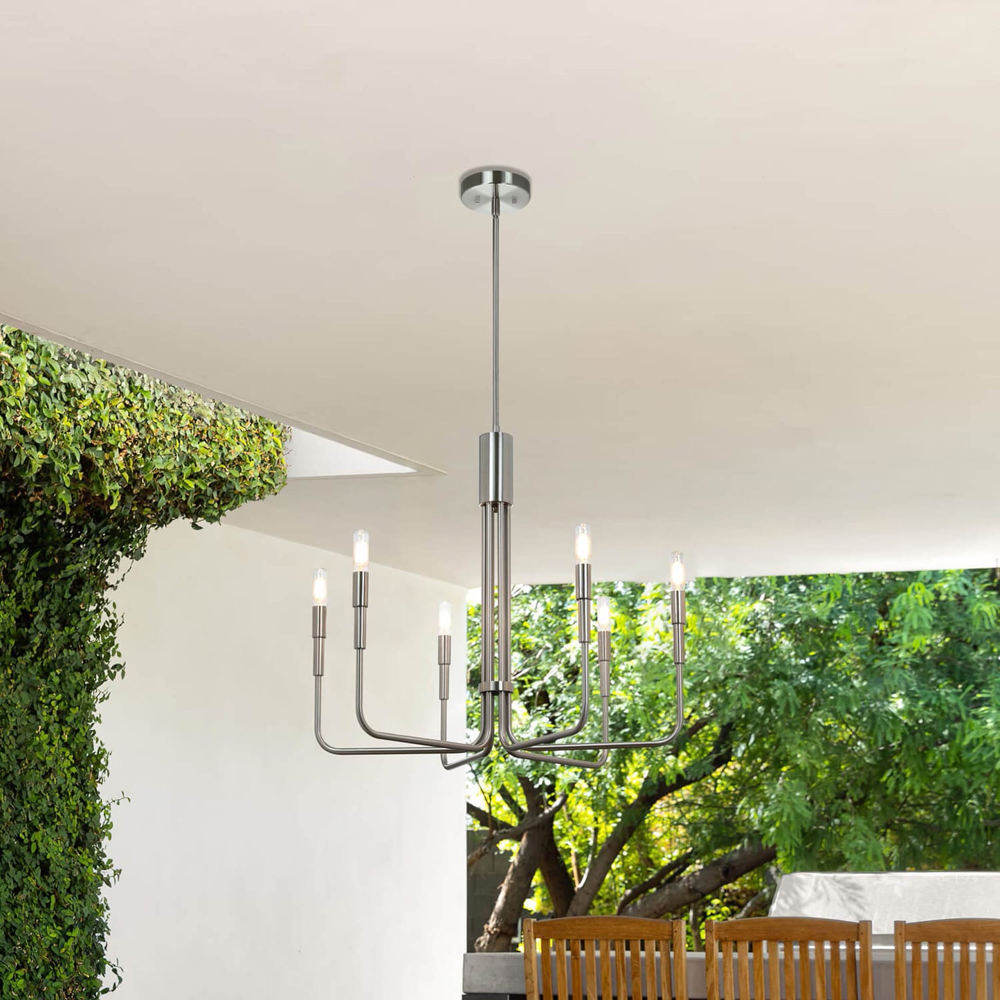 Modern Adjustable Nickel LED Chandelier XB-C1213-6-BN