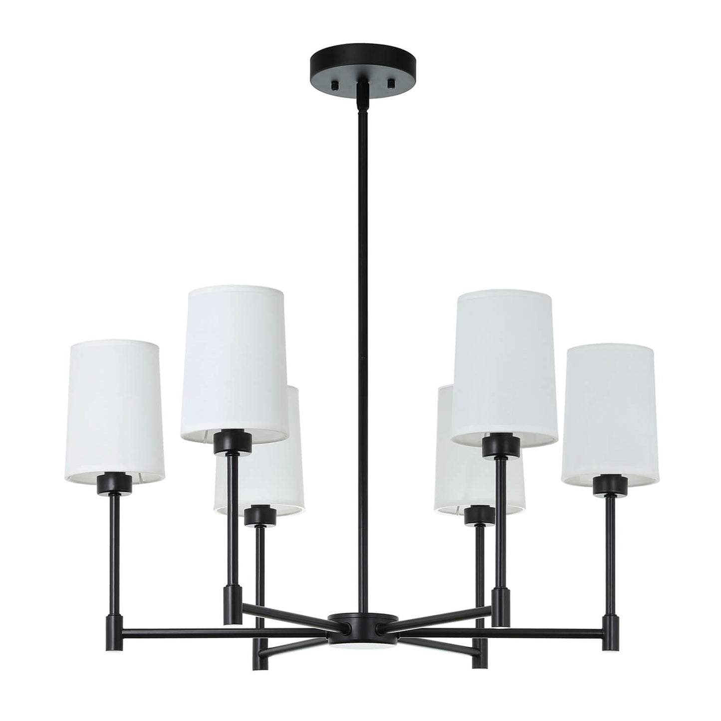 Modern Black 6-Light Fabric Shade Chandelier XB-C1215-6-MBK