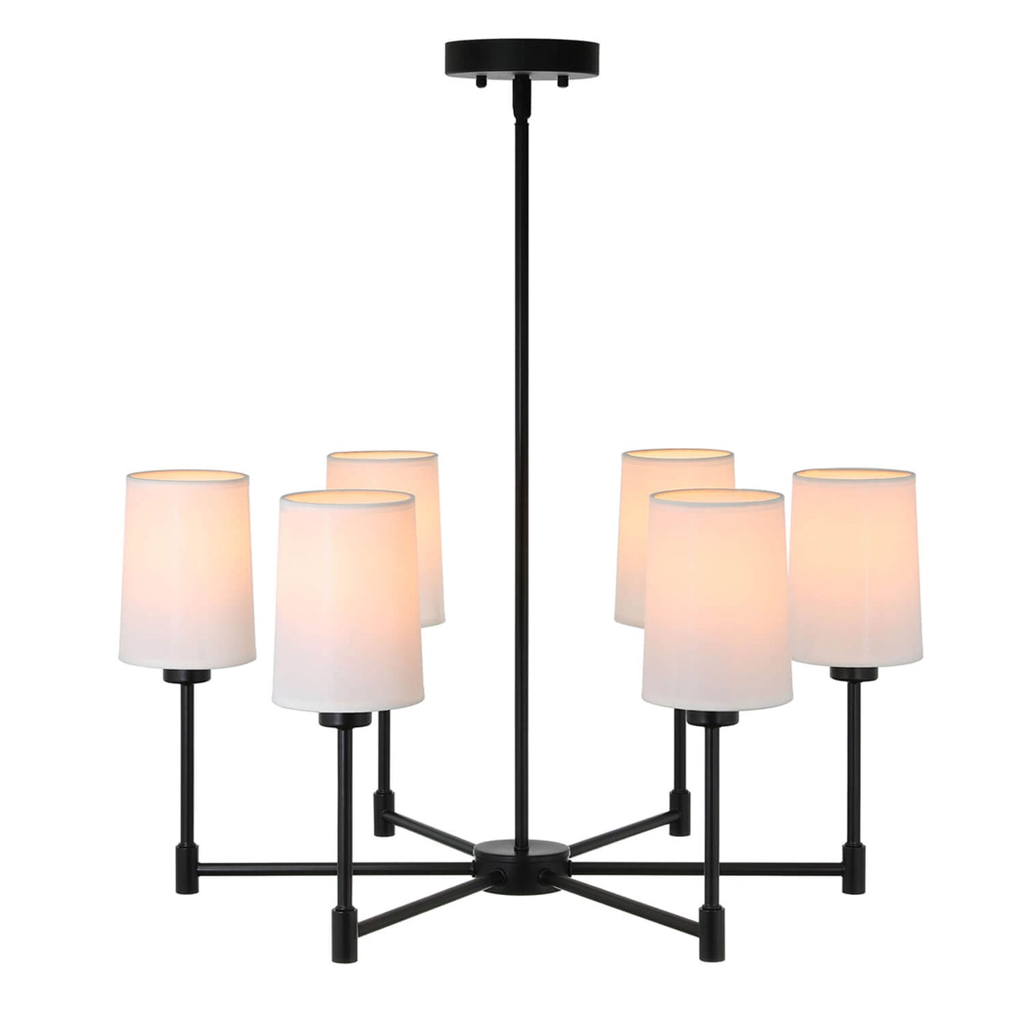 Modern Black 6-Light Fabric Shade Chandelier XB-C1215-6-MBK