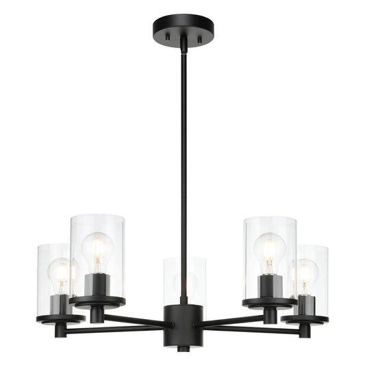 Modern Black Glass Chandelier for Dining Room XB-C1240-5-MB