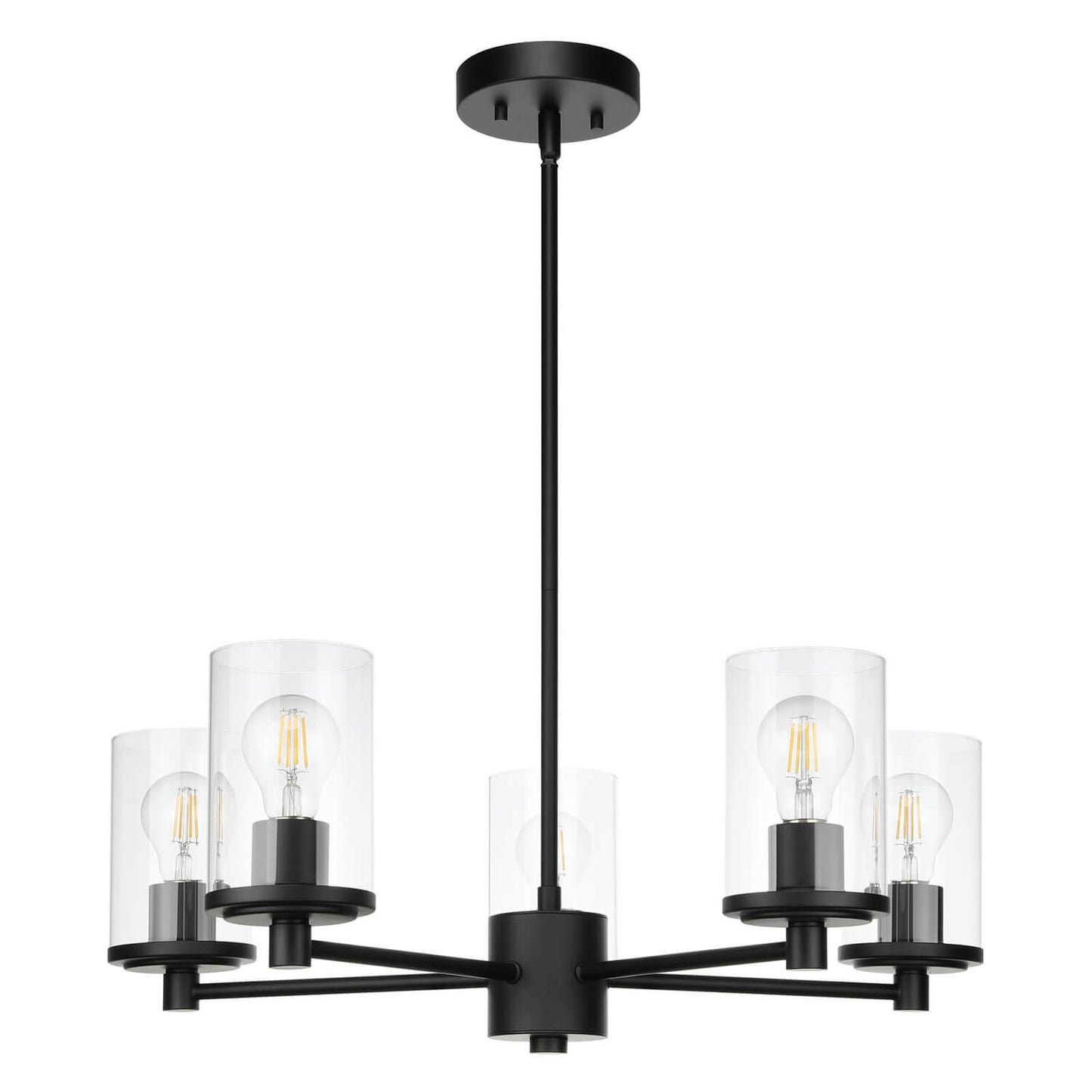 Modern Black Glass Chandelier for Dining Room XB-C1240-5-MB