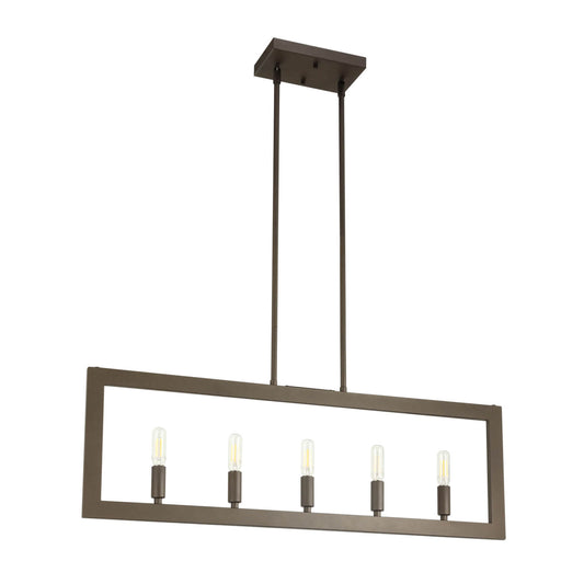 5-Light Modern Farmhouse Linear Chandelier in Dark Bronze XB-C1278-5-DB