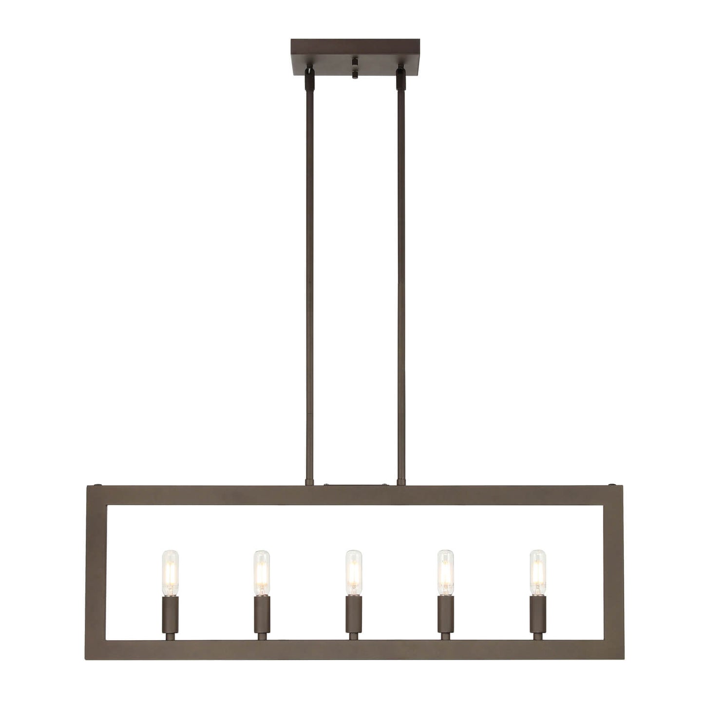 5-Light Modern Farmhouse Linear Chandelier in Dark Bronze XB-C1278-5-DB