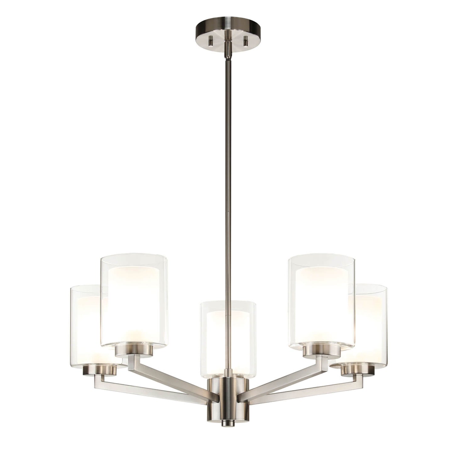 Modern Brushed Nickel Chandelier - 5 Light Fixture XB-C1294-5-BN