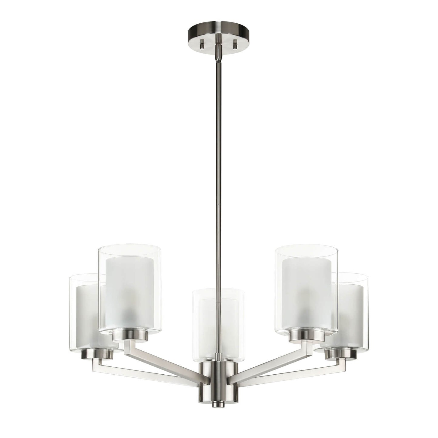 Modern Brushed Nickel Chandelier - 5 Light Fixture XB-C1294-5-BN
