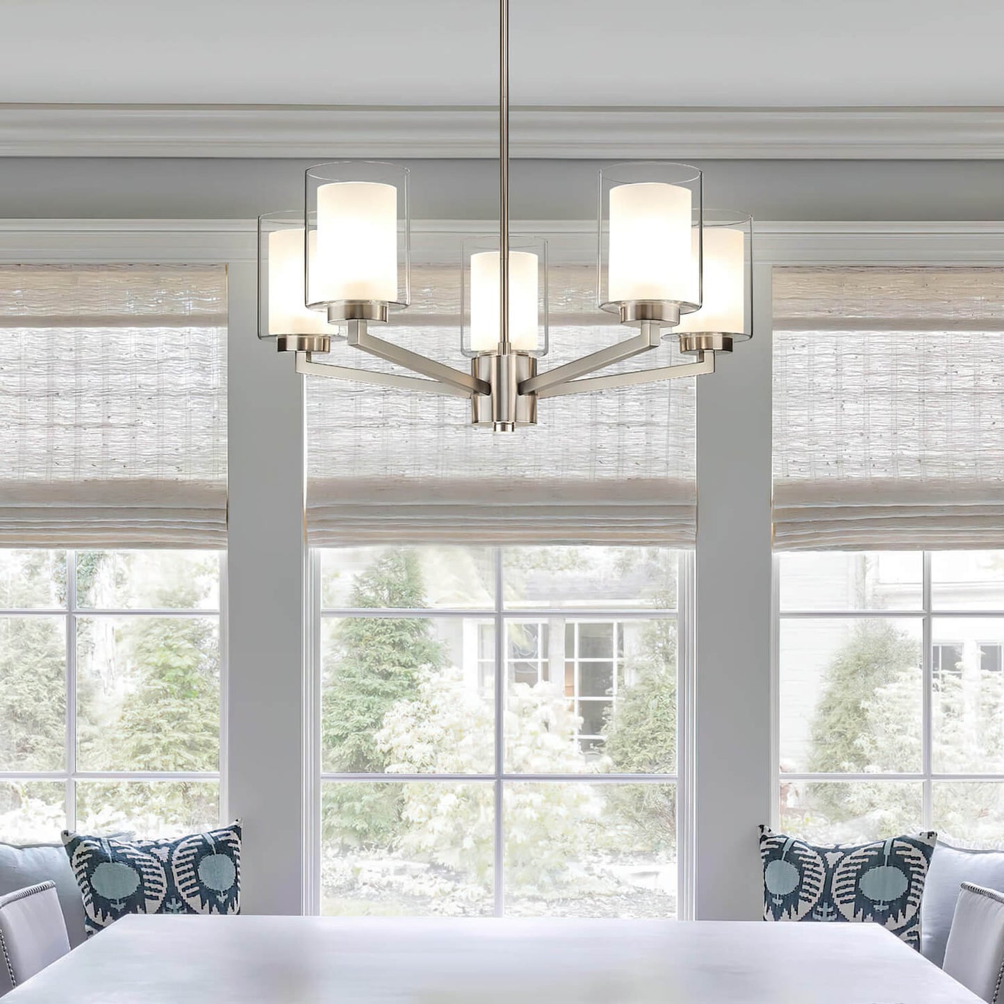 Modern Brushed Nickel Chandelier - 5 Light Fixture XB-C1294-5-BN