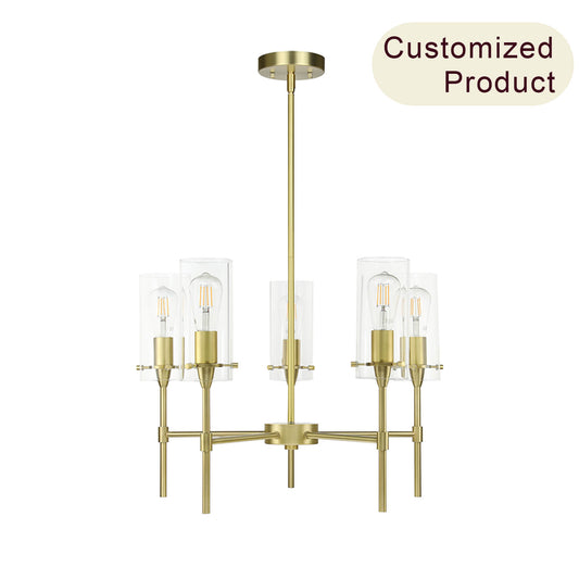 Nordic Luxury Hanging Lamp Led Gold Chandelier Glass Pendant Lights for Kitchen Dining Table XB-C1301-5-SB