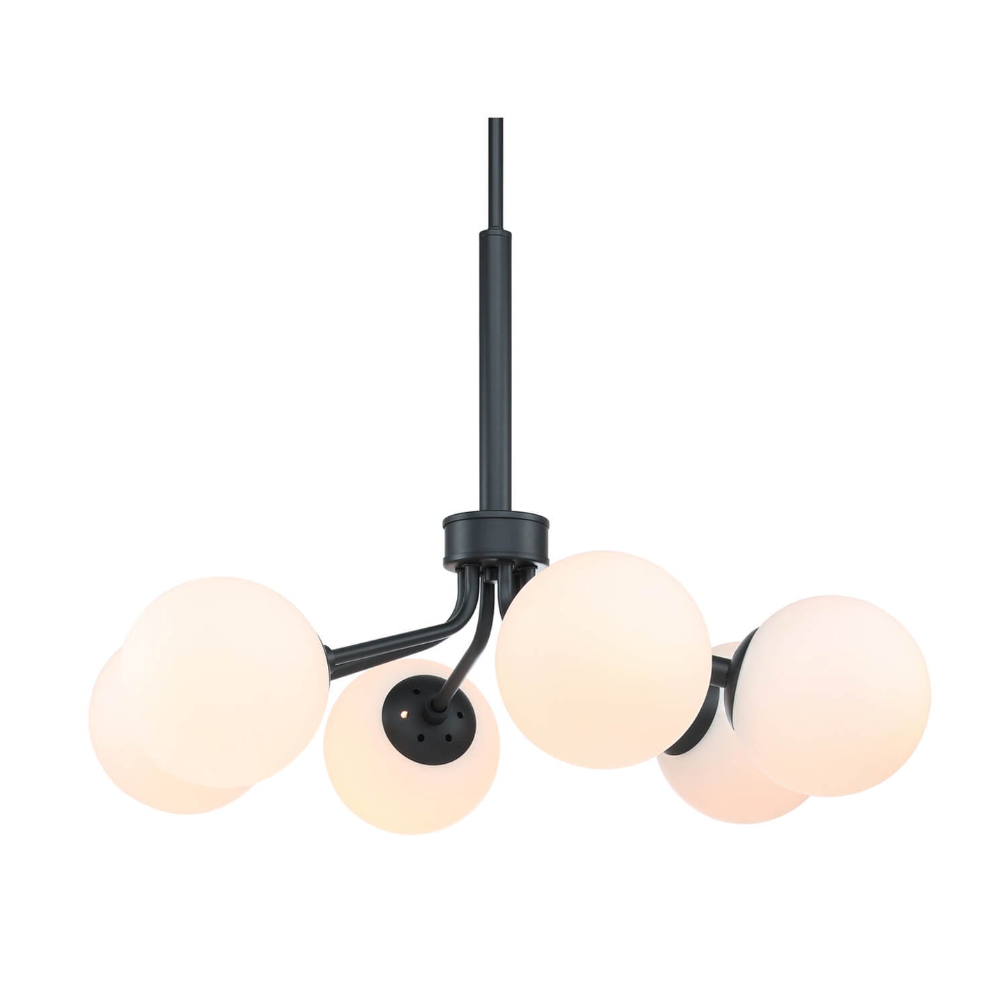 Mid Century Modern Black Globe Chandelier with 6 Lights XB-C1304-6-MB