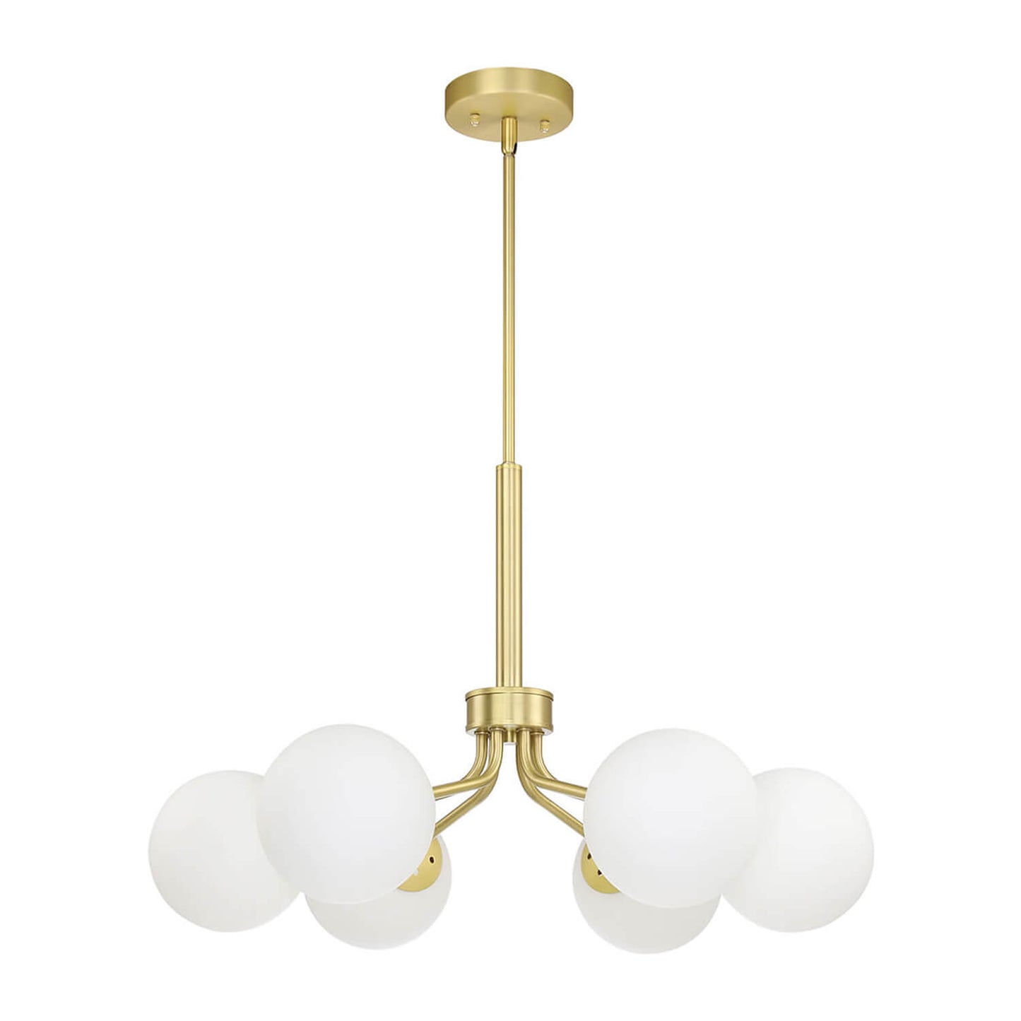 6-Light Mid-Century Modern Brass Chandelier XB-C1304-6-SB