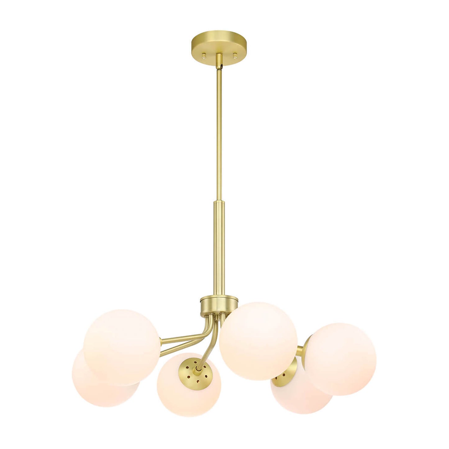 6-Light Mid-Century Modern Brass Chandelier XB-C1304-6-SB