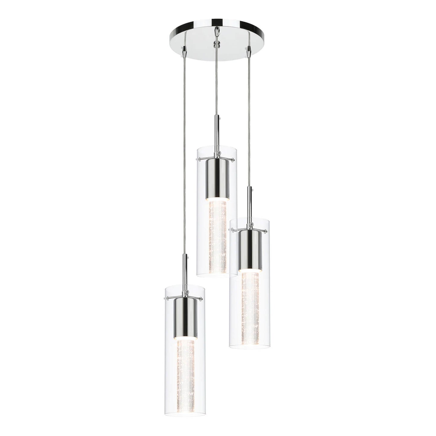 Crystal and LED Cluster Pendant Light with 3 Lights XB-P1110-3-CH
