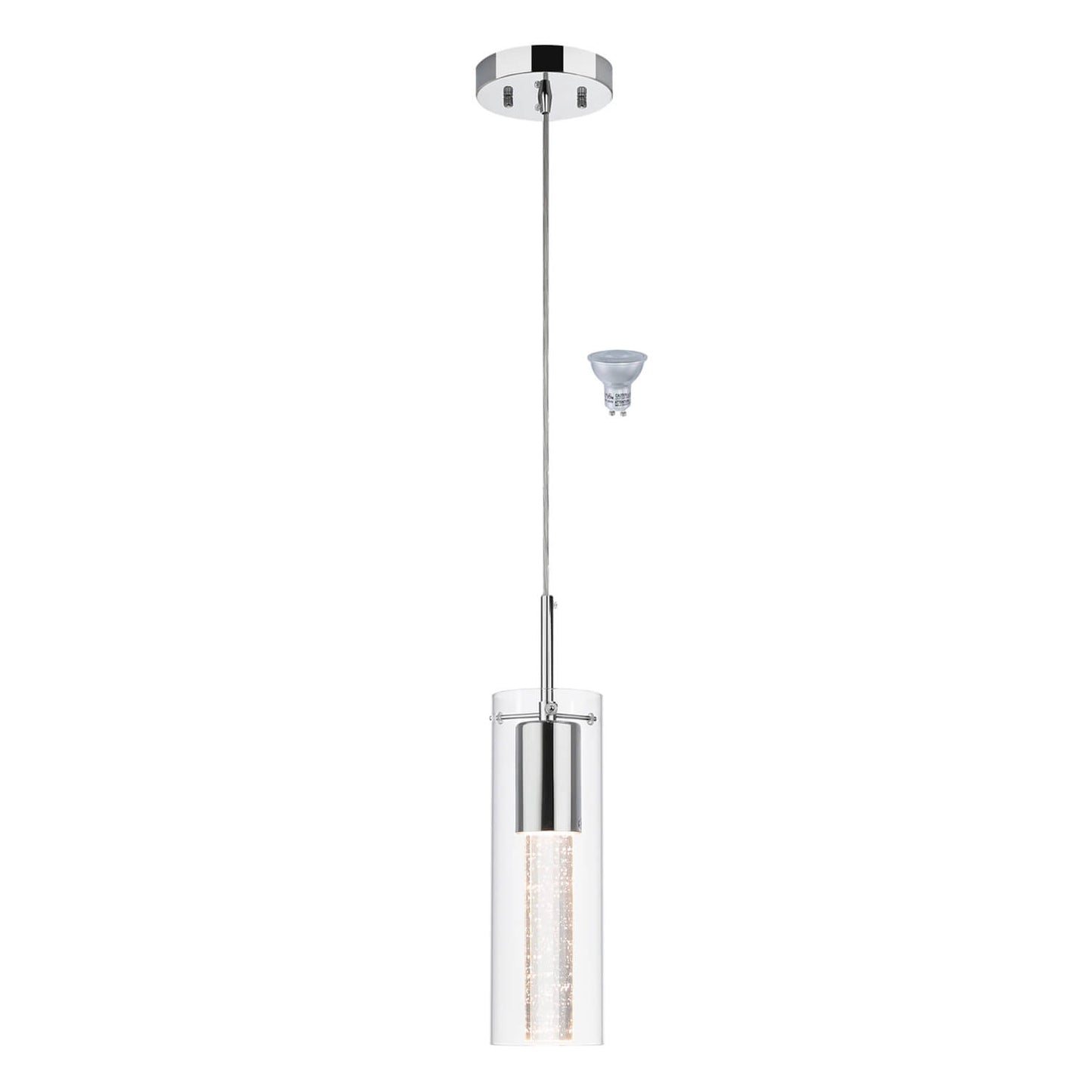 Modern Glass Mini Pendant Light with LED Bulb XB-P1110-CH