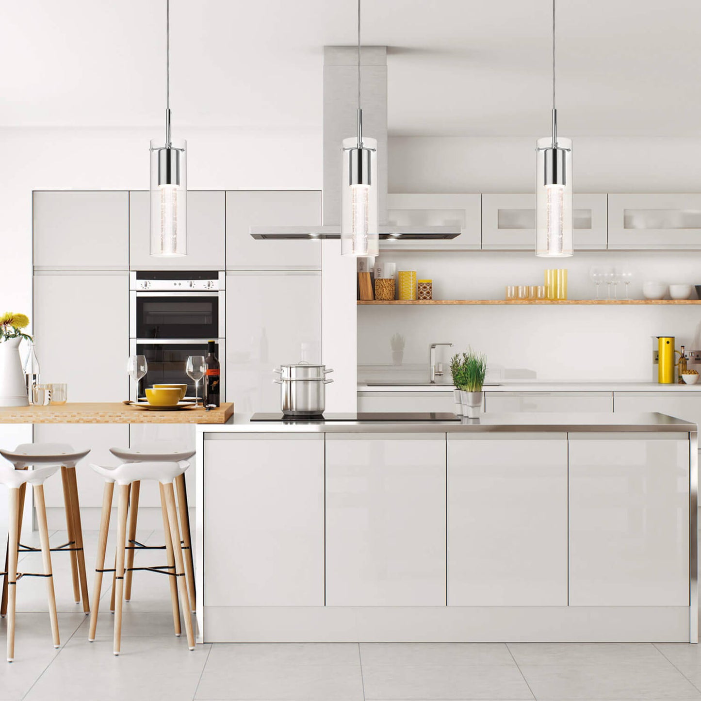 Modern Glass Mini Pendant Light with LED Bulb XB-P1110-CH