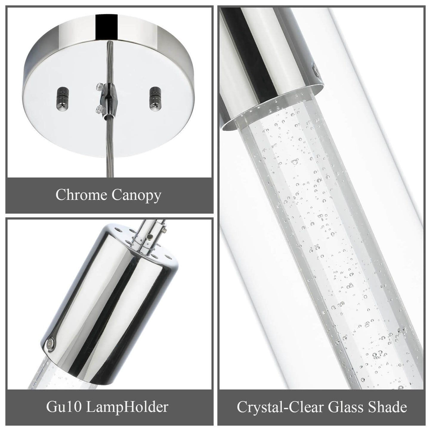 Modern Glass Mini Pendant Light with LED Bulb XB-P1110-CH