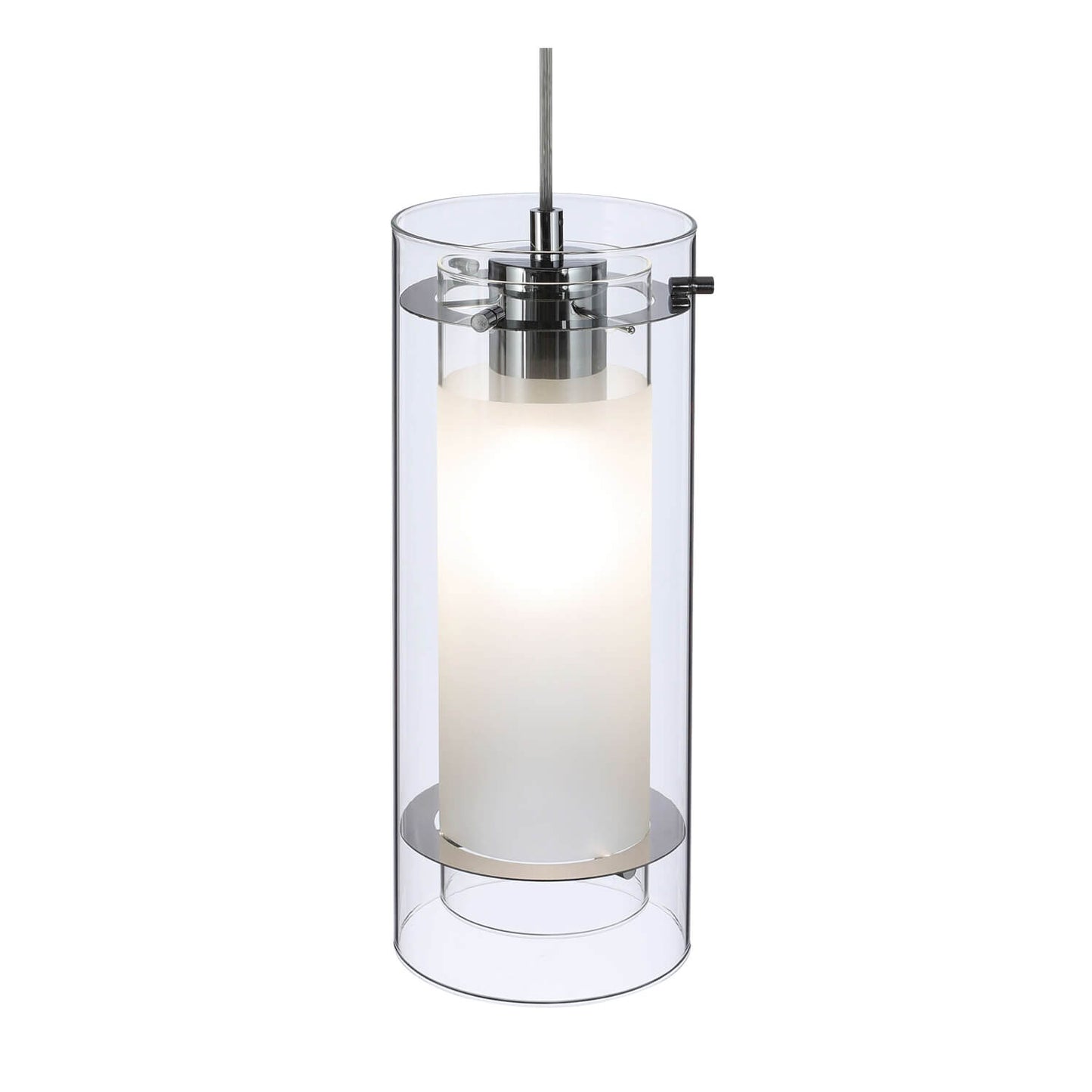Modern Chrome Mini Pendant Light with Clear & Frost Glass XB-P1159-CH