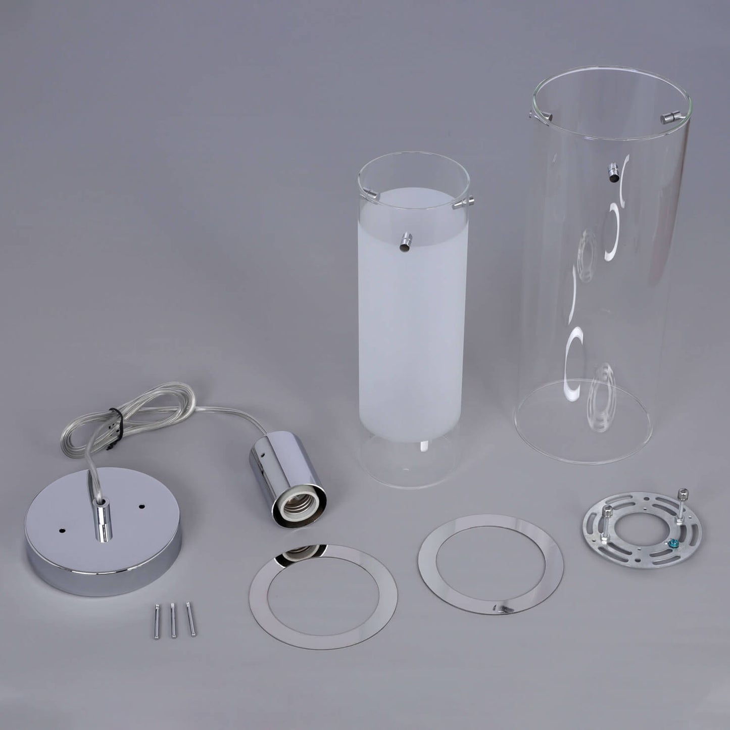 Modern Chrome Mini Pendant Light with Clear & Frost Glass XB-P1159-CH
