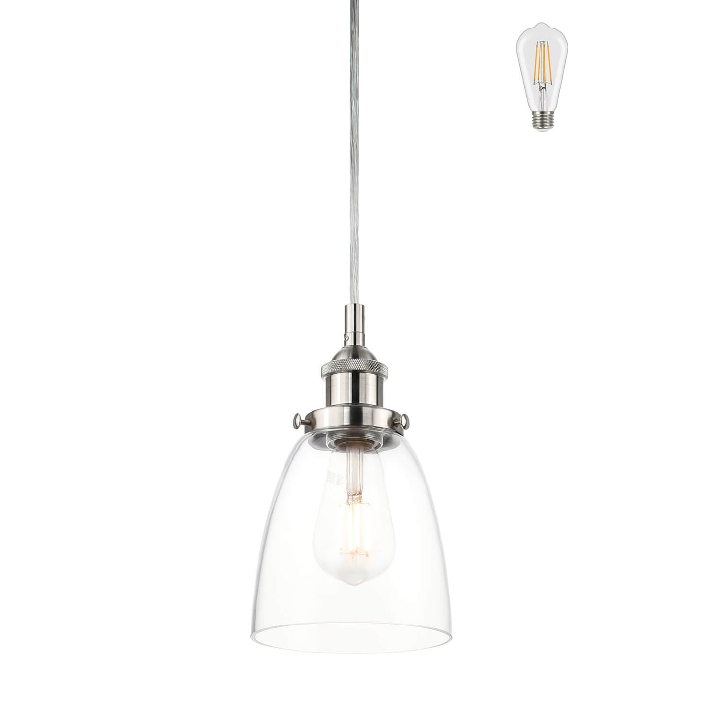 Modern Glass Mini Pendant Light with LED Bulb XB-P1160-BN-LED
