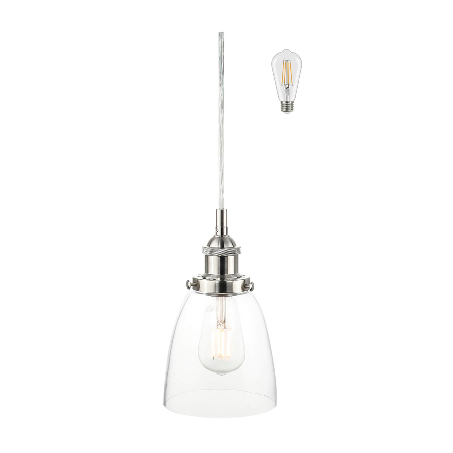 Modern Glass Mini Pendant Light with LED Bulb XB-P1160-BN-LED