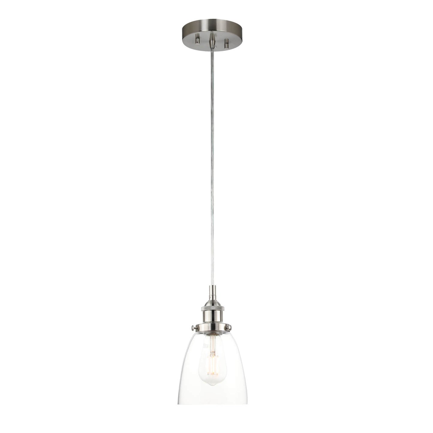 Adjustable Brushed Nickel Mini Pendant Light with Glass Shade for Kitchen XB-P1160-BN
