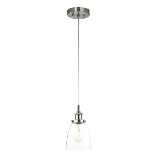 Adjustable Brushed Nickel Mini Pendant Light with Glass Shade for Kitchen XB-P1160-BN