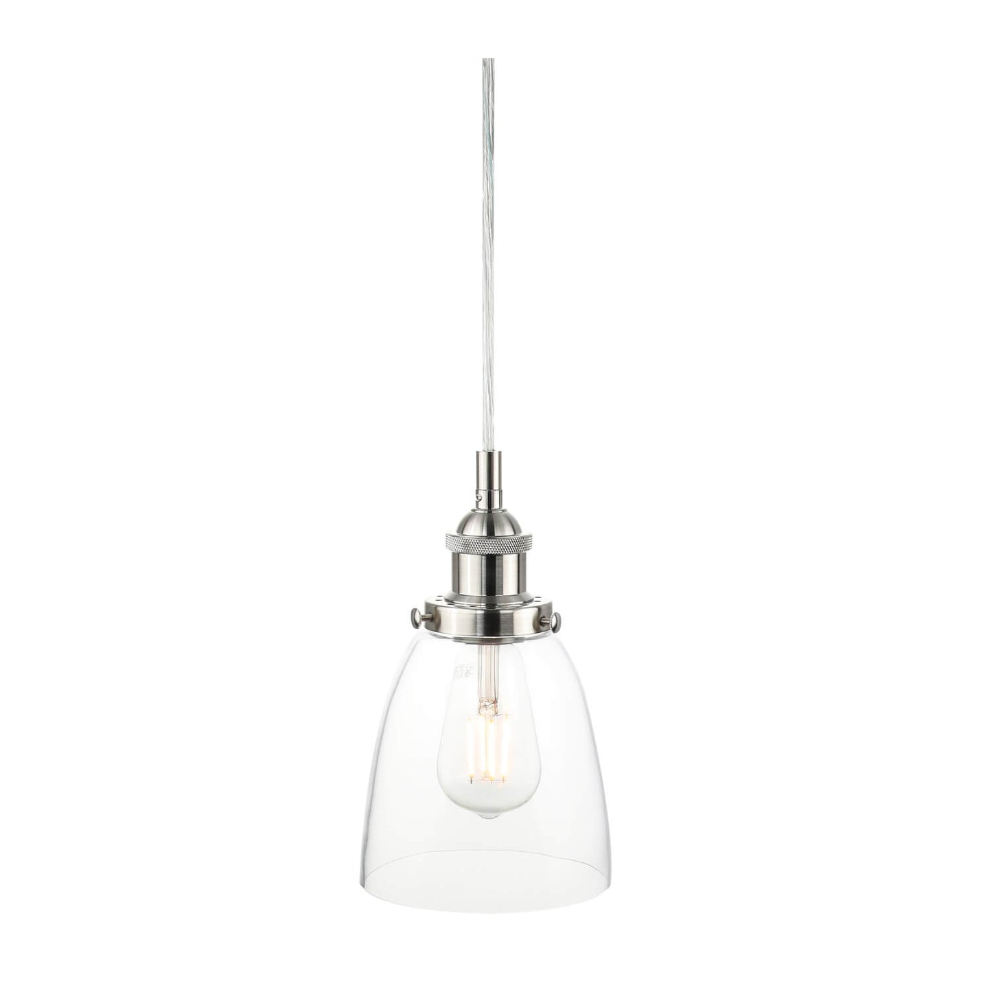 Adjustable Brushed Nickel Mini Pendant Light with Glass Shade for Kitchen XB-P1160-BN