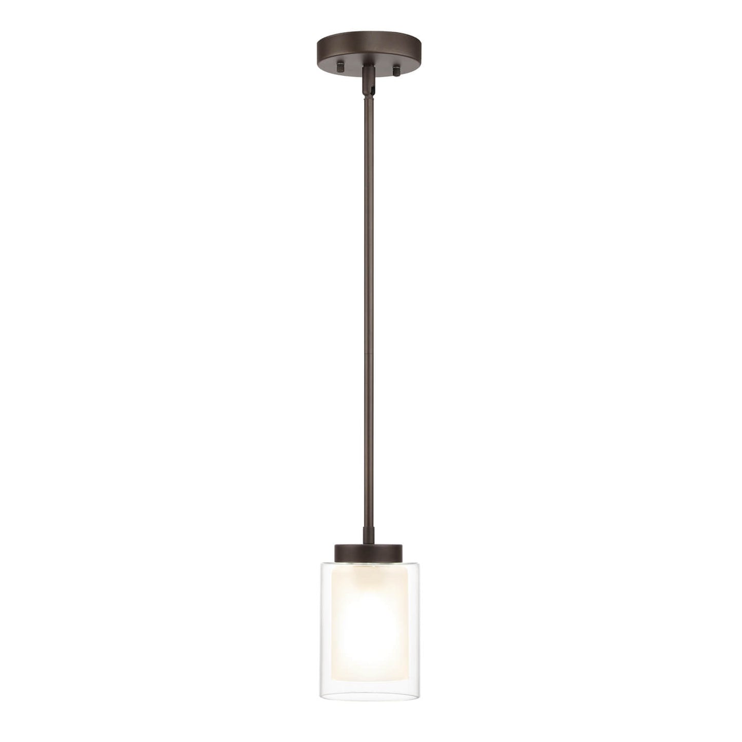 1 Light Mini Pendant Light with Dual Glass in Dark Bronze XB-P1195-DB