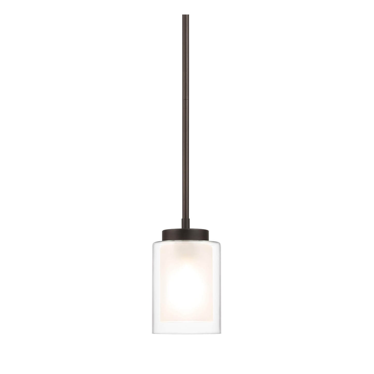 1 Light Mini Pendant Light with Dual Glass in Dark Bronze XB-P1195-DB