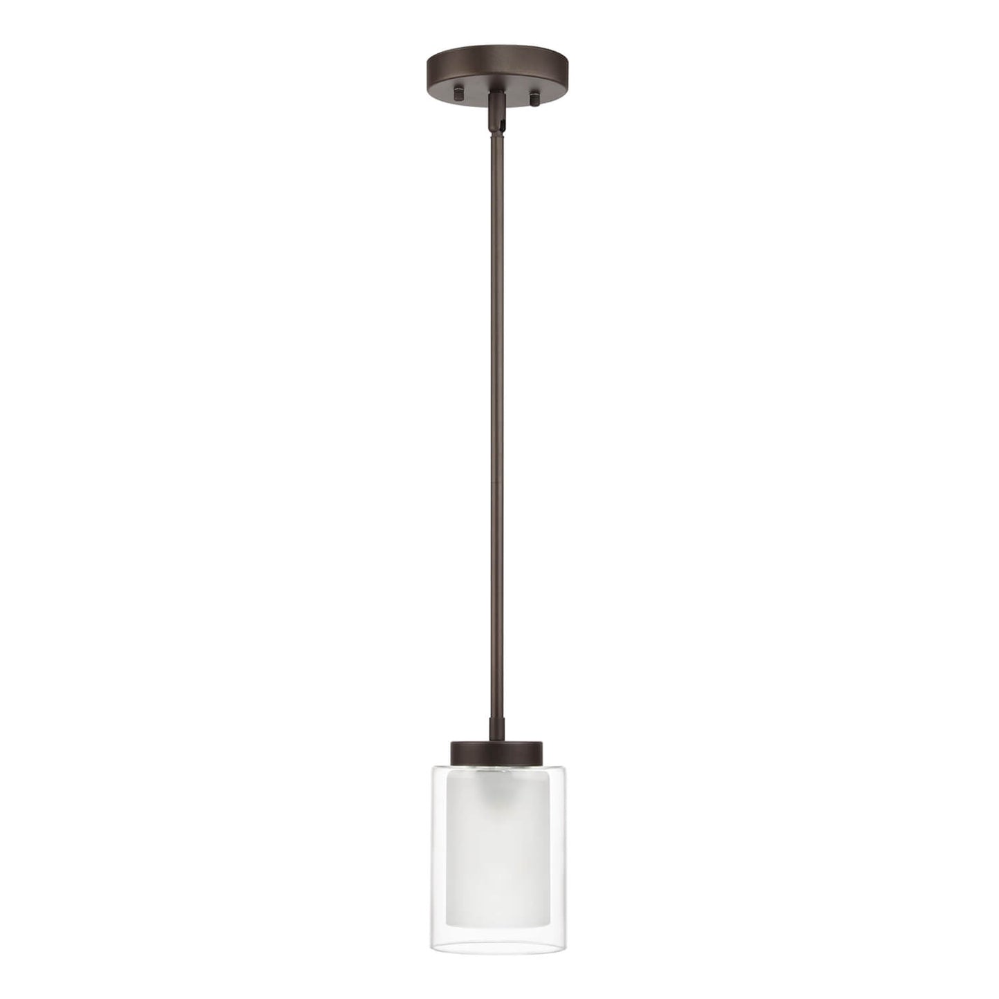 1 Light Mini Pendant Light with Dual Glass in Dark Bronze XB-P1195-DB