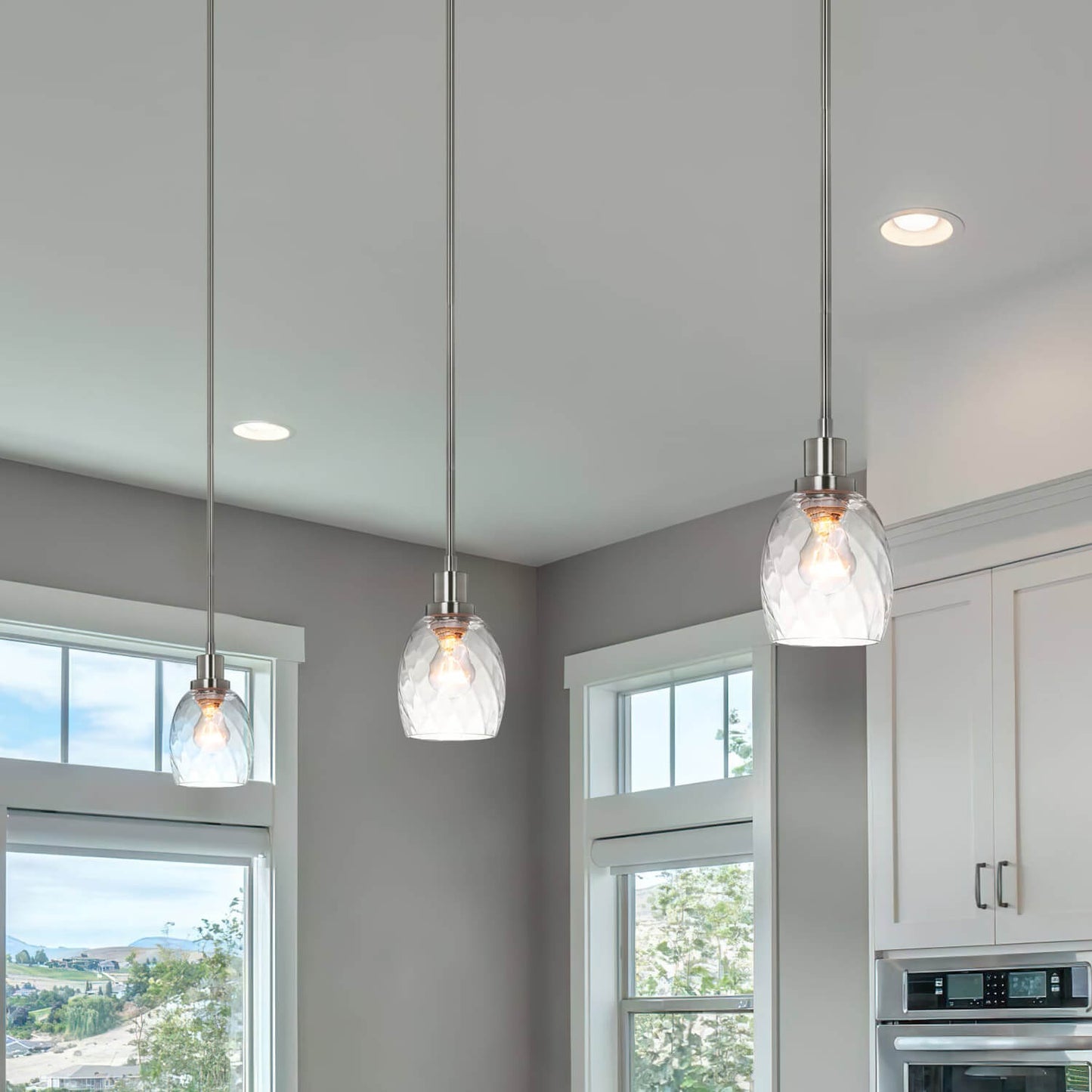Modern Mini Pendant Light with Clear Glass Shade XB-P1210-BN