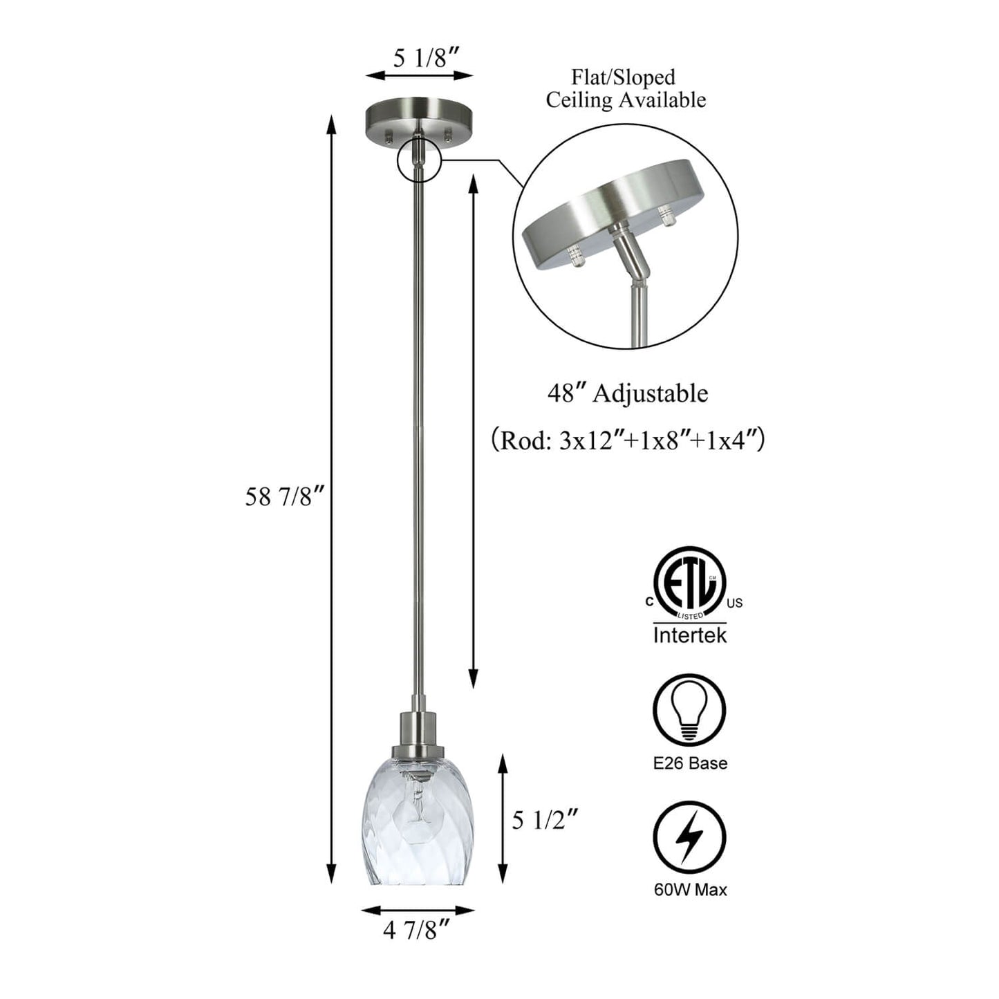 Modern Mini Pendant Light with Clear Glass Shade XB-P1210-BN