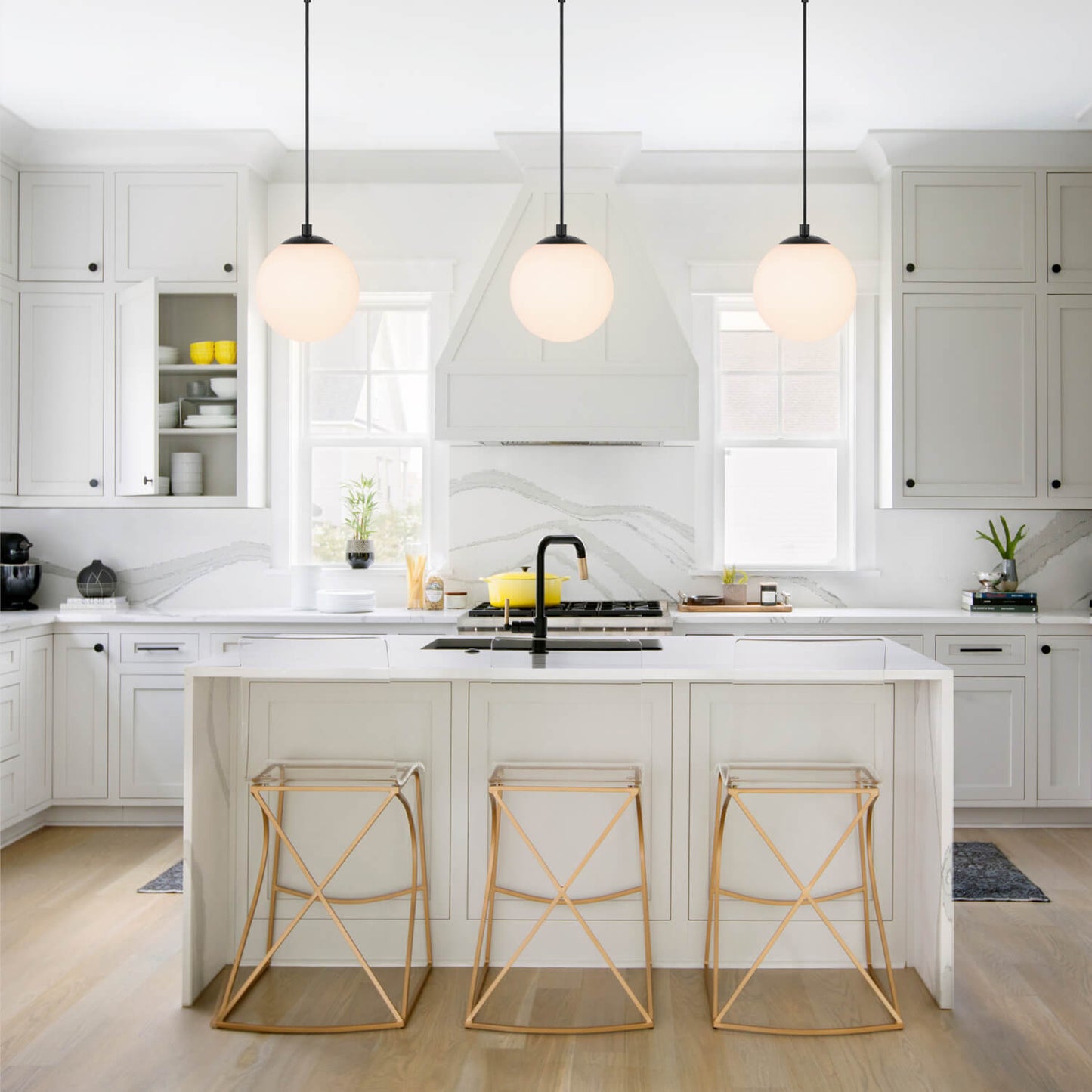 Modern Adjustable Globe Pendant Light in Matte Black Finish XB-P1211-MBK