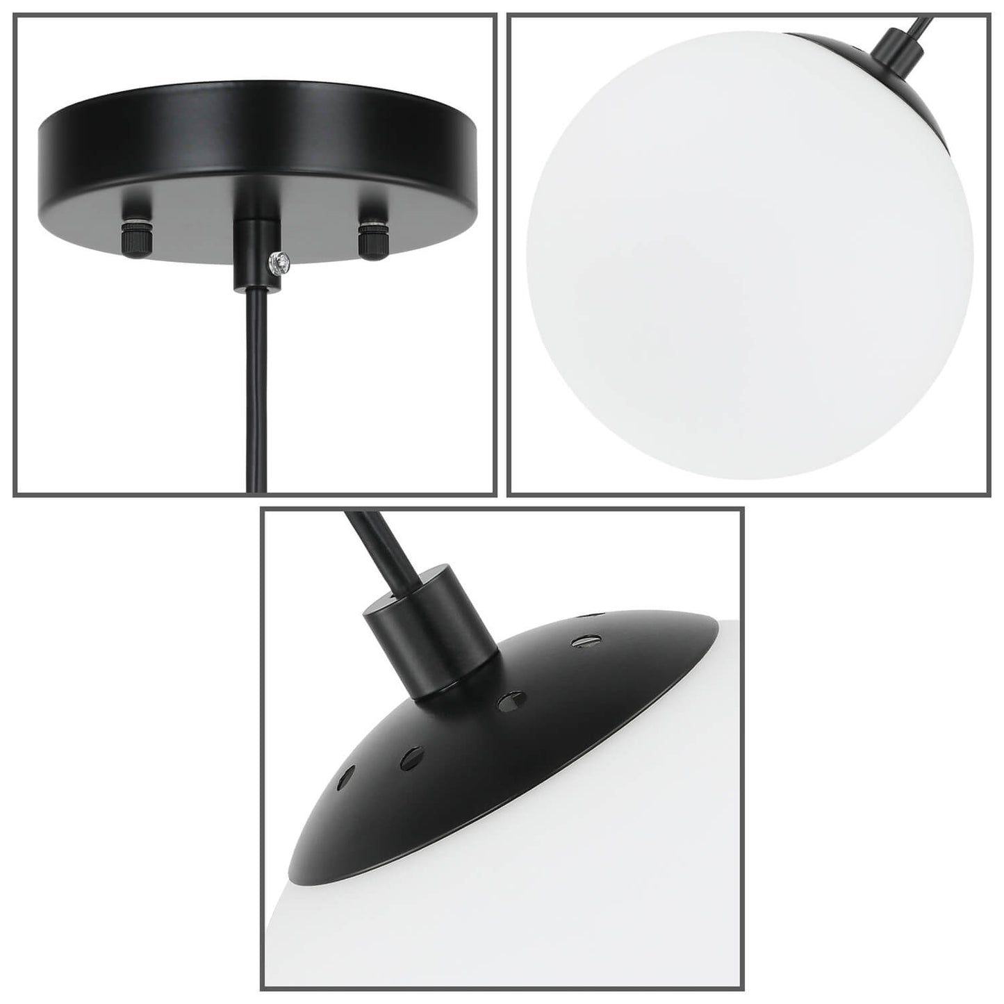 Modern Adjustable Globe Pendant Light in Matte Black Finish XB-P1211-MBK