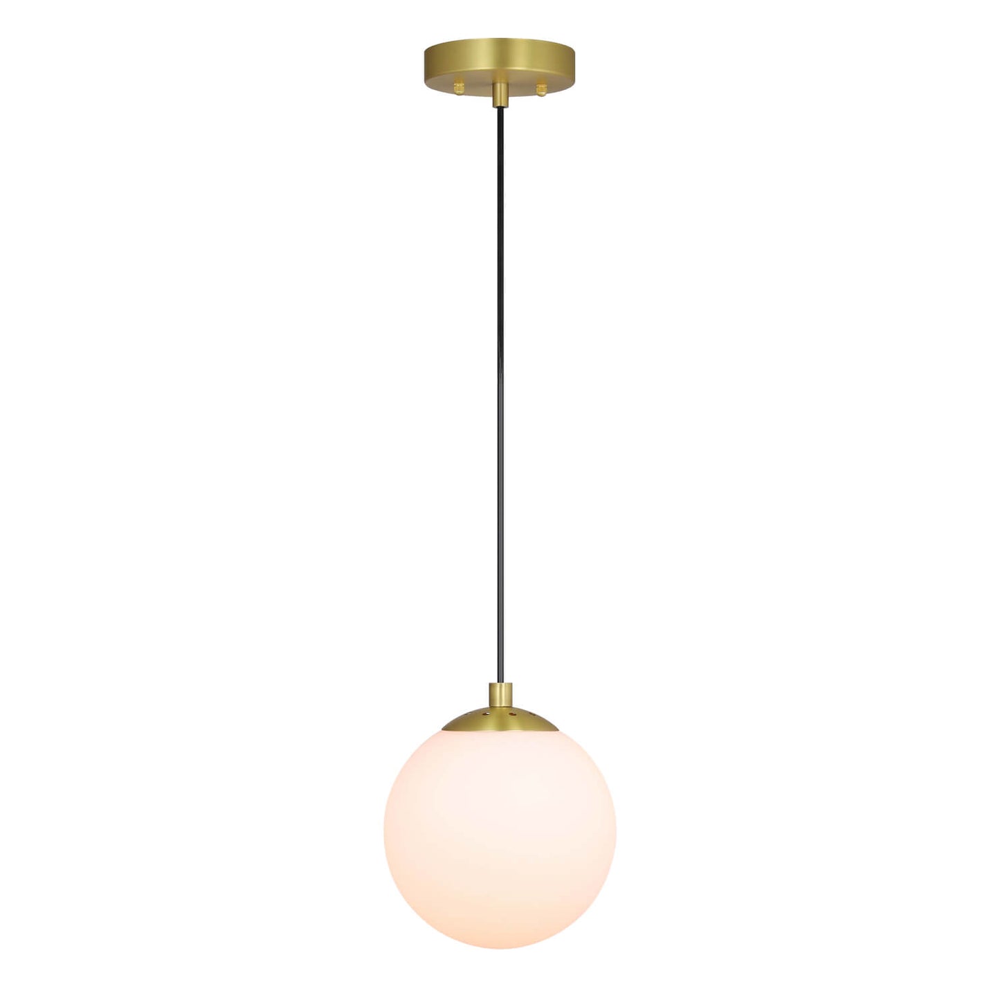 Modern Globe Pendant Light, Kitchen Hanging Ceiling Light, Satin Brass Finish, Adjustable Height XB-P1211-SB