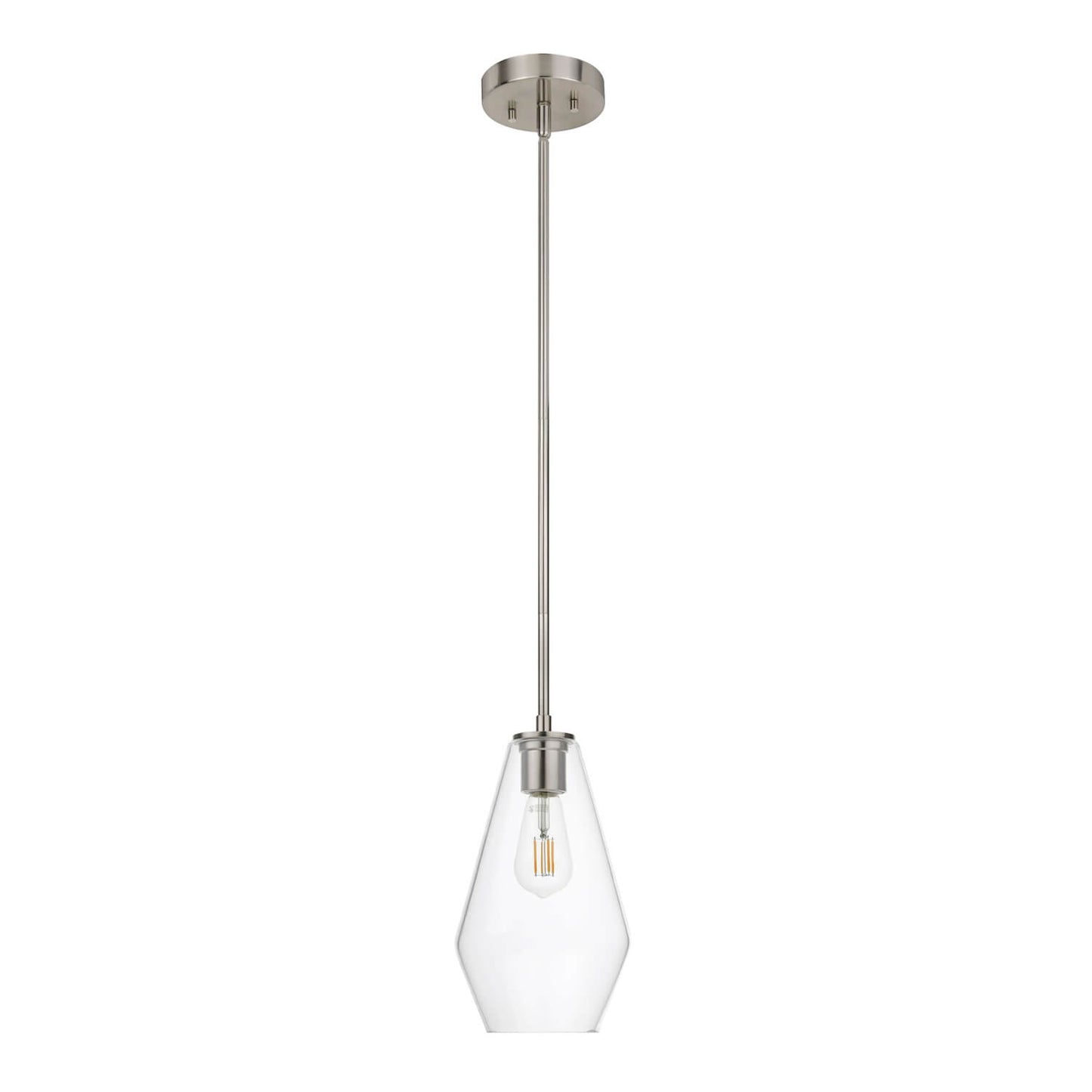 Modern Glass Pendant Light Fixture - Brushed Nickel Kitchen Ceiling Light XB-P1228-BN