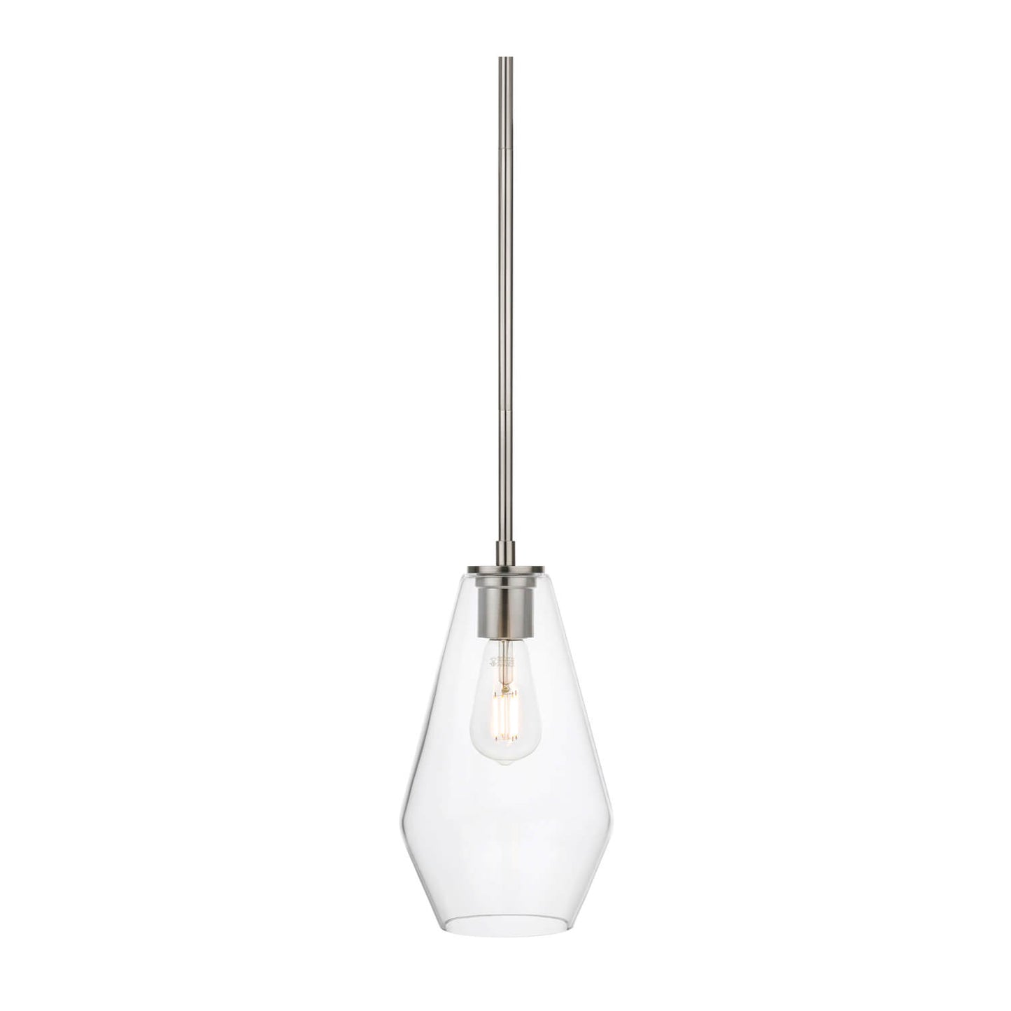 Modern Glass Pendant Light Fixture - Brushed Nickel Kitchen Ceiling Light XB-P1228-BN