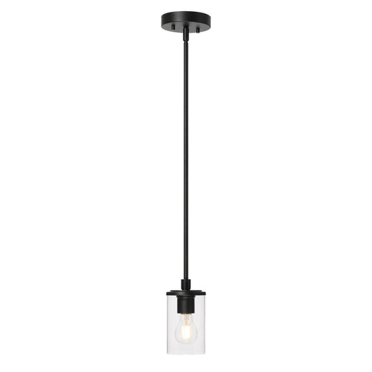 Modern Black Glass Mini Pendant Light - Adjustable Kitchen Ceiling Lighting XB-P1240-MB