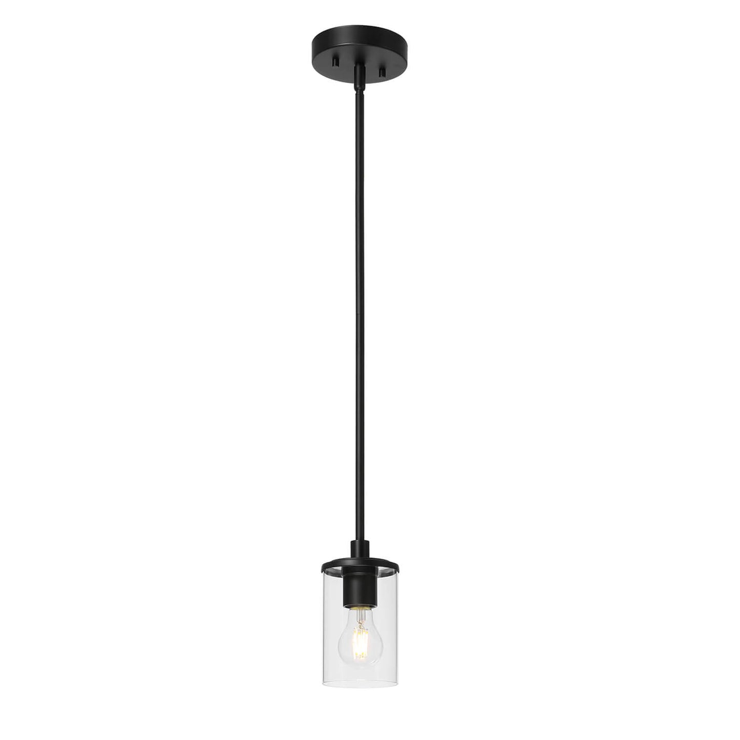 Modern Black Glass Mini Pendant Light - Adjustable Kitchen Ceiling Lighting XB-P1240-MB