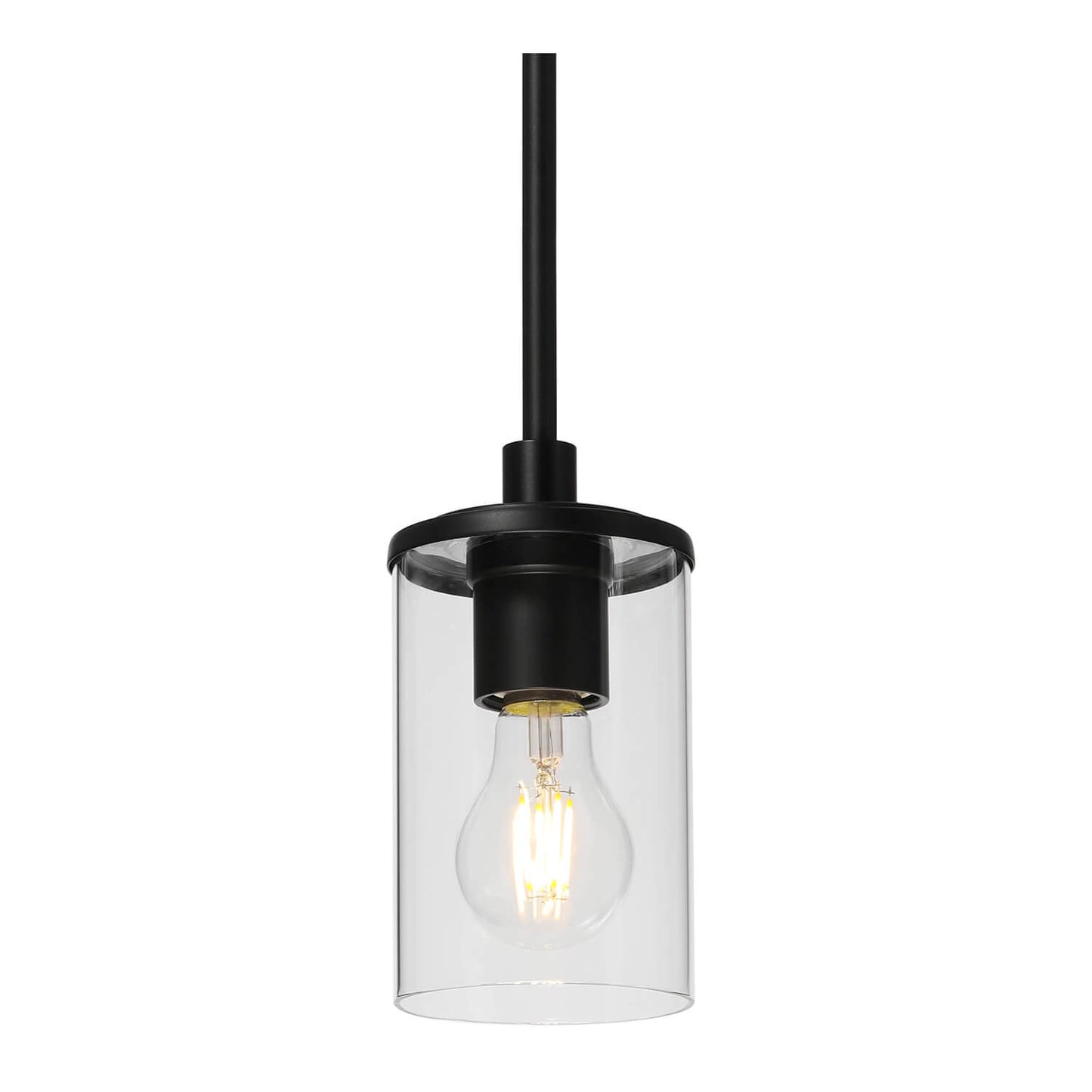 Modern Black Glass Mini Pendant Light - Adjustable Kitchen Ceiling Lighting XB-P1240-MB