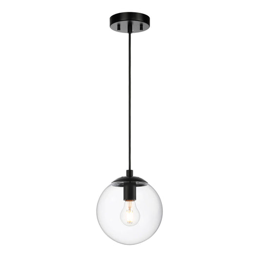 1-Light Modern Black Globe Pendant Light - Adjustable Ceiling Fixture XB-P1259-MBK