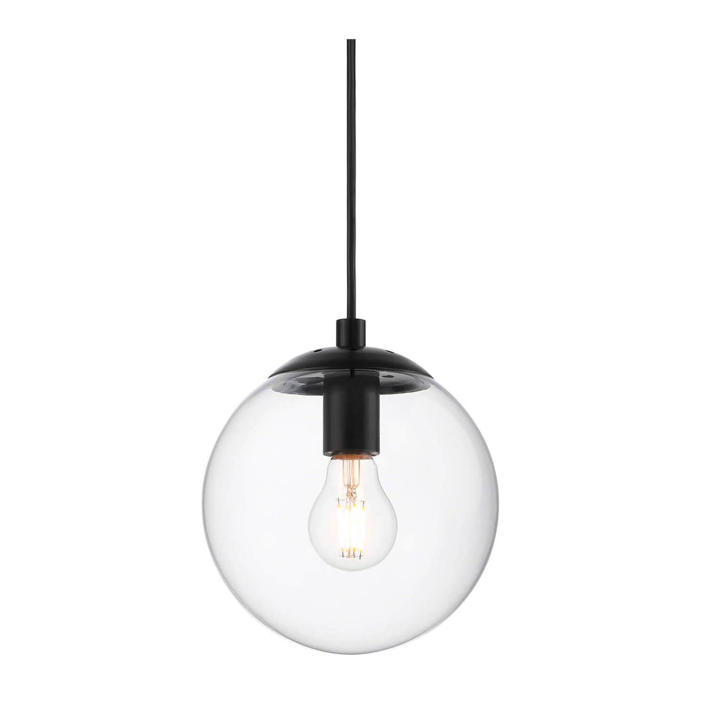 1-Light Modern Black Globe Pendant Light - Adjustable Ceiling Fixture XB-P1259-MBK