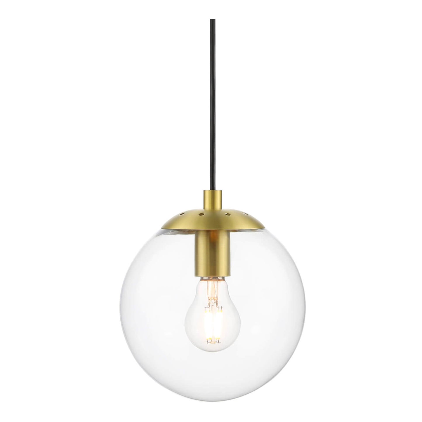 Globe Pendant Light, Modern Brass Kitchen Island Pendant Lighting with Clear Glass XB-P1259-SB