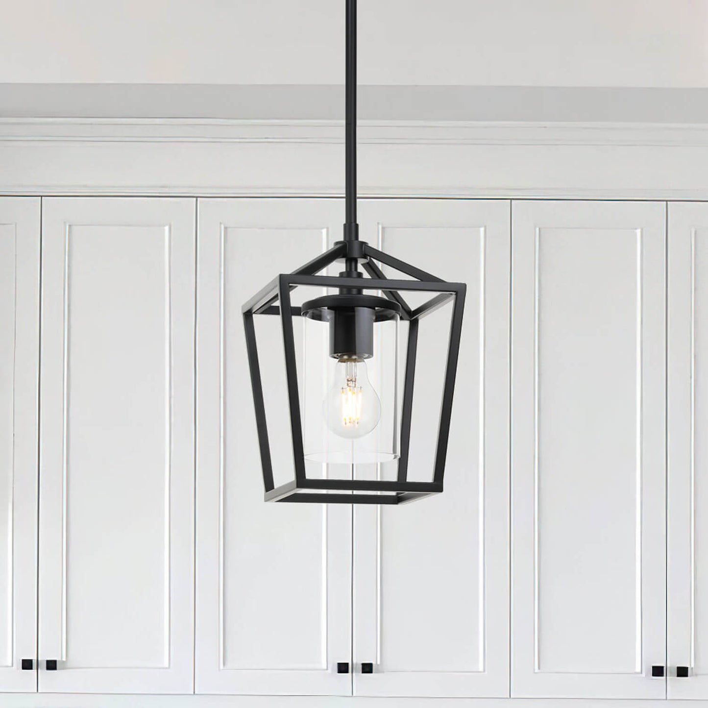 Adjustable Black Farmhouse Pendant Light for Kitchen & Dining Room XB-P1295-MB
